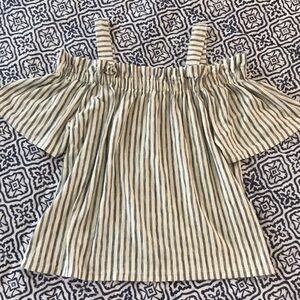 Lucky Brand pinstriped off shoulder sz S top